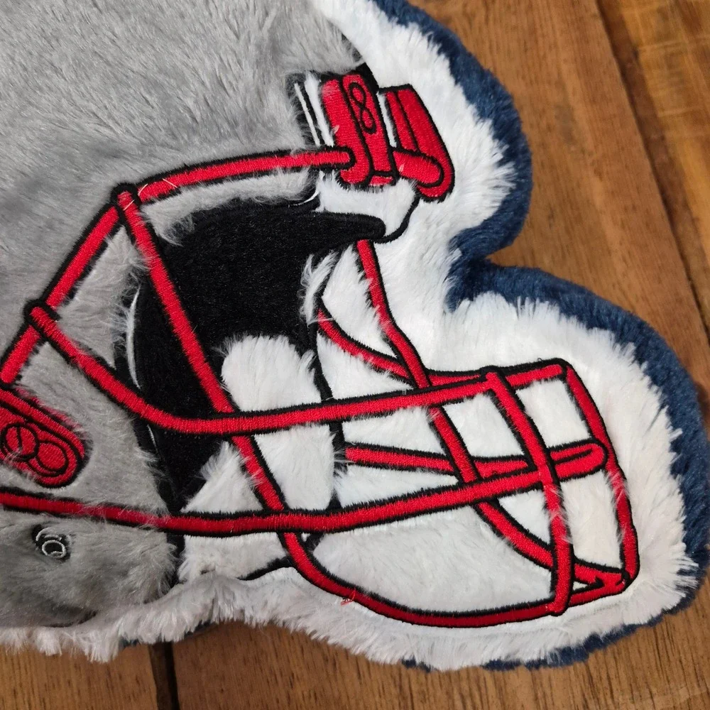 NFL New England Patriots Helmet Plush Decorative Pillow Navy Blue Grey Soft